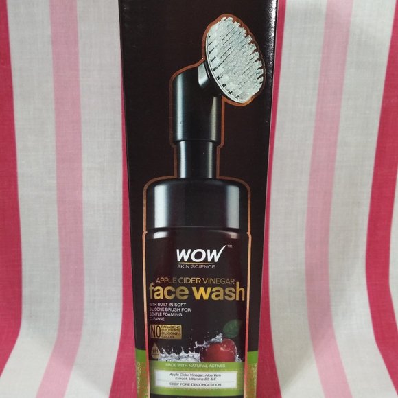 WOW Skin Science Apple Cider Vinegar Foaming Face Wash w/Brush Acne Pore Cleaner - Picture 9 of 11